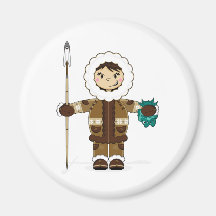 Aimant mignon de pêcheur d'Inuit