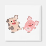 Aimant mignon de porcs de bande dessinée de danse magnets