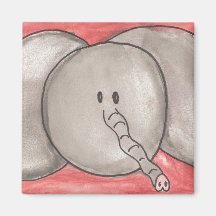 Aimant mignon d'éléphant de bande dessinée d'aquar