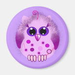 Aimant pelucheux mignon de hibou de bébé