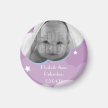 Aimant personnalisable pourpre de bébé