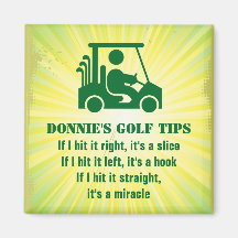 Aimant personnalisé de vert de chariot de golfeur 