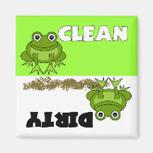 Aimant propre/sale de grenouille mignonne de lave-