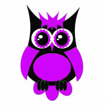 Aimant punk pourpre de hibou photo sculptures