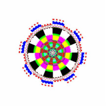 Aimant rond coloré découpages en acrylique