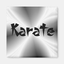 Aimant rond de karaté argenté