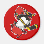 Aimant rond de pingouins du Jersey