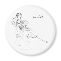 Aimant rond de Yvonne C. 1949 magnets