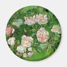 Aimant rose de roses de Van Gogh