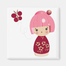Aimant rose de triplet de Kokeshi