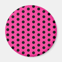 Aimant rose et noir de Polkadot
