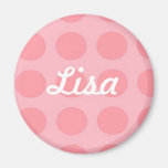 Aimant rose fait sur commande de point de polka