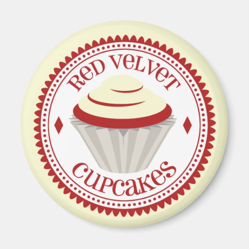 Aimant rouge de petit gâteau de velours