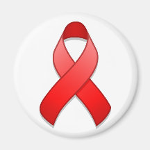 Aimant rouge de ruban de conscience