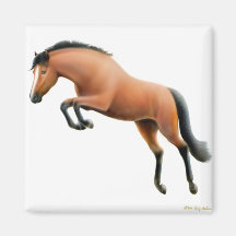 Aimant sautant de cheval de baie