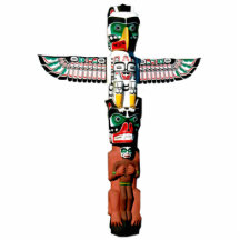 Aimant sculpté de Polonais de totem de Natif améri Photo En Relief