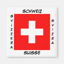 Aimant suisse de carré de drapeau de langues de la