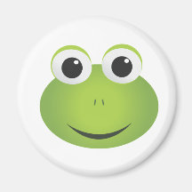 Aimant vert mignon de grenouille de bande dessinée