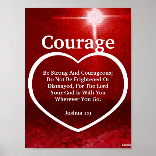 Aimez la lumière du courage Verse-Cust. biblique Posters
