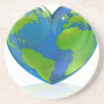 Aimez le concept de coeur du monde dessous de verres