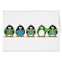 Aimez les pingouins de la terre carte de vœux