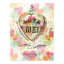 Aimez-moi carte postale de Valentine de coeurs de 