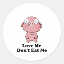 Aimez-moi ne me mangent pas conception de porc adhésif