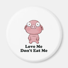 Aimez-moi ne me mangent pas conception de porc magnets pour réfrigérateur