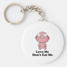 Aimez-moi ne me mangent pas conception de porc porte-clé
