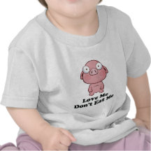 Aimez-moi ne me mangent pas conception de porc t-shirt