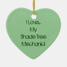 Aimez mon ornement de coeur de mécanicien d'arbre 