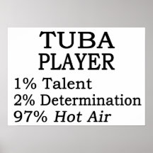 Air chaud de joueur de tuba posters