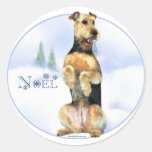 Airedale Terrier Noel Autocollants