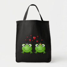 Ajouter de grenouille aux coeurs sac en toile