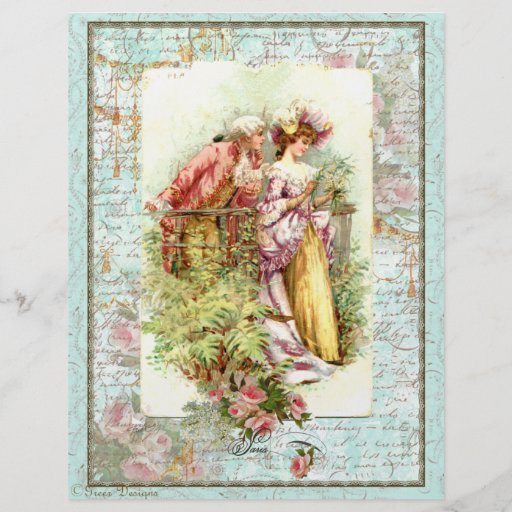 Ajouter vintages romantiques de Regency aux roses Prospectus En Couleur