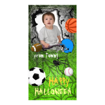Ajoutez le vert de carte photo de Halloween de spo Carte Avec Photo