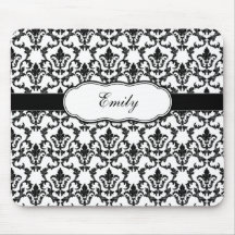 Ajoutez votre damassé noire nommée Mousepad Tapis De Souris