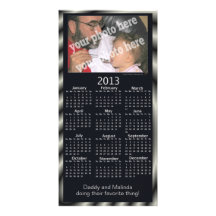 Ajoutez votre noir de carte de calendrier de photo modèle pour photocarte