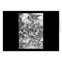 Albrecht Durer les quatre cavaliers de l'apocalyps Cartes De Vœux