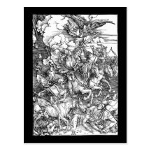 Albrecht Durer les quatre cavaliers de l'apocalyps Carte Postale