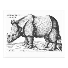 Albrecht Durer - rhinocéros Carte Postale