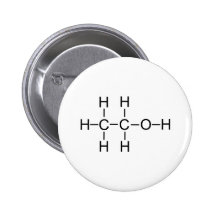 Alcool - formule chimique badges avec agrafe