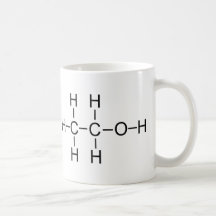 Alcool - formule chimique tasse à café