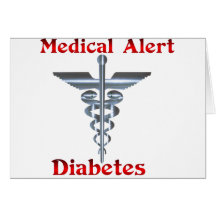 Alerte médicale de diabète cartes de vœux
