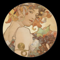 Alfons Mucha - fruit autocollants
