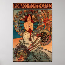 Alfons Mucha Monaco Monte Carlo Affiche