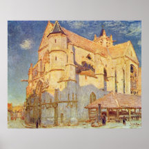 Alfred Sisley - église d'huile de Kirche von Moret Posters