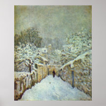 Alfred Sisley - Schnee en huile de Louveciennes 18 Posters
