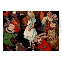 Alice au pays des merveilles cartes de vœux