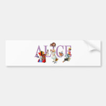 ALICE AU PAYS DES MERVEILLES ET AMIS ADHÉSIF POUR VOITURE